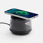 Bluetooth-колонка с подсветкой и беспроводной зарядкой Quantium (черный) Bluetooth-колонка с подсветкой и беспроводной зарядкой Quantium (черный)