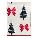 Плед из хлопка с новогодним рисунком Christmas Bows из коллекции New Year Essential, 130x180 см