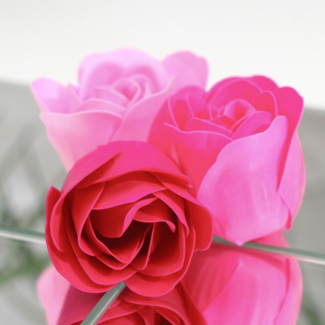 Набор мыльные розочки розовые оттенки (12 шт)