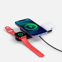 Складная станция беспроводной зарядки Trilogic (черный)