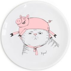 Тарелка Кот в костюме Хрю!