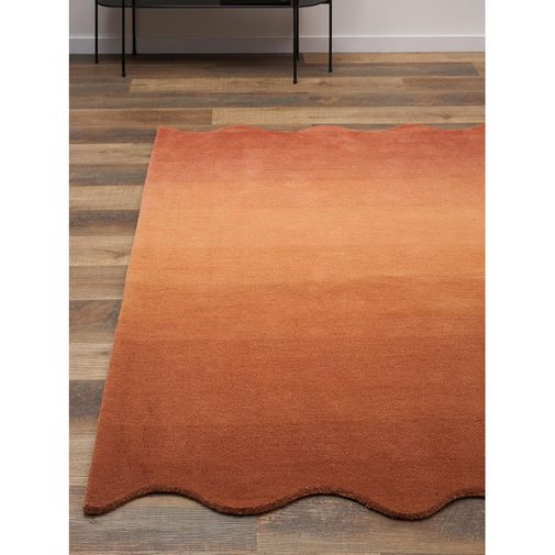 Ковер из шерсти Over Horizon терракотового цвета из коллекции Trendy Ruffles, 180x230 см