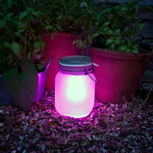 Светящаяся банка на солнечной батарее Sun Jar (Розовый)