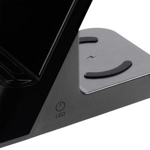 Зарядная станция c часами E-Store для смартфона, часов и наушников (Черная)