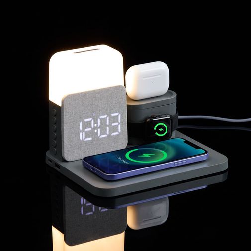 Зарядная станция с часами и подсветкой Large Charge ver.2 (серый)