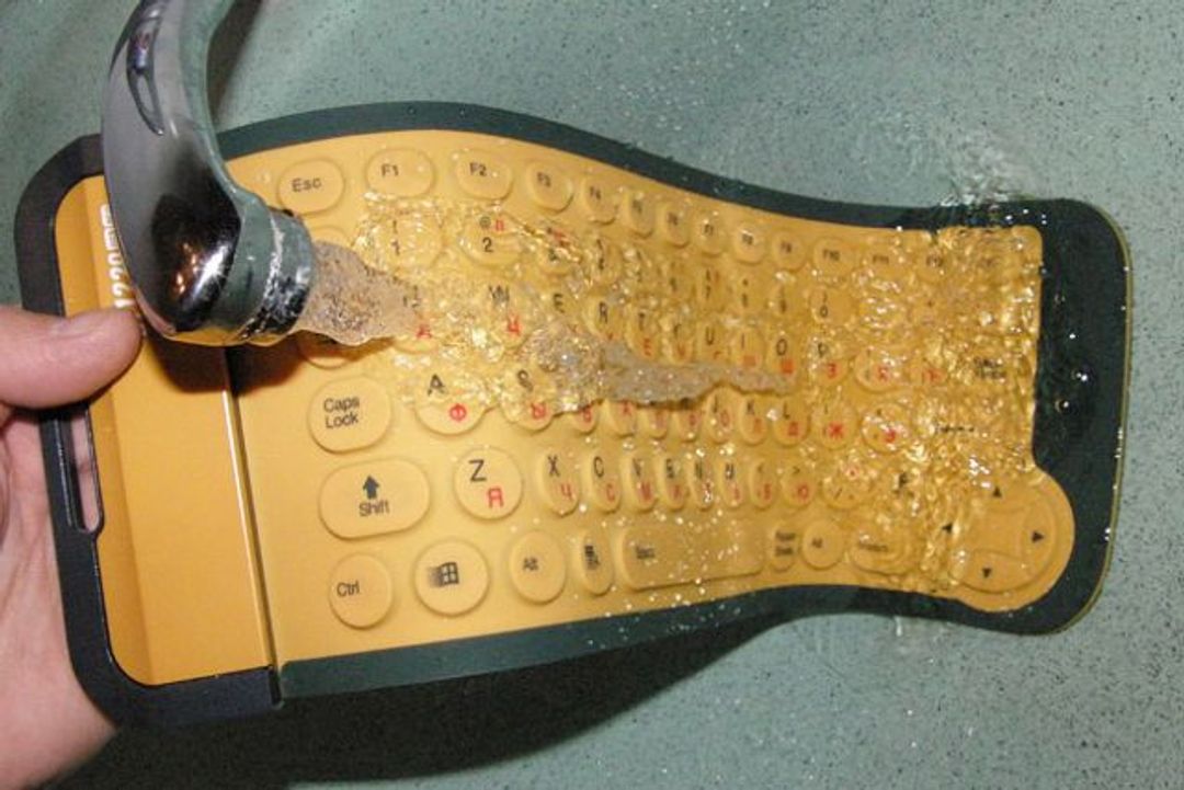 Гибкая резиновая клавиатура Желтая