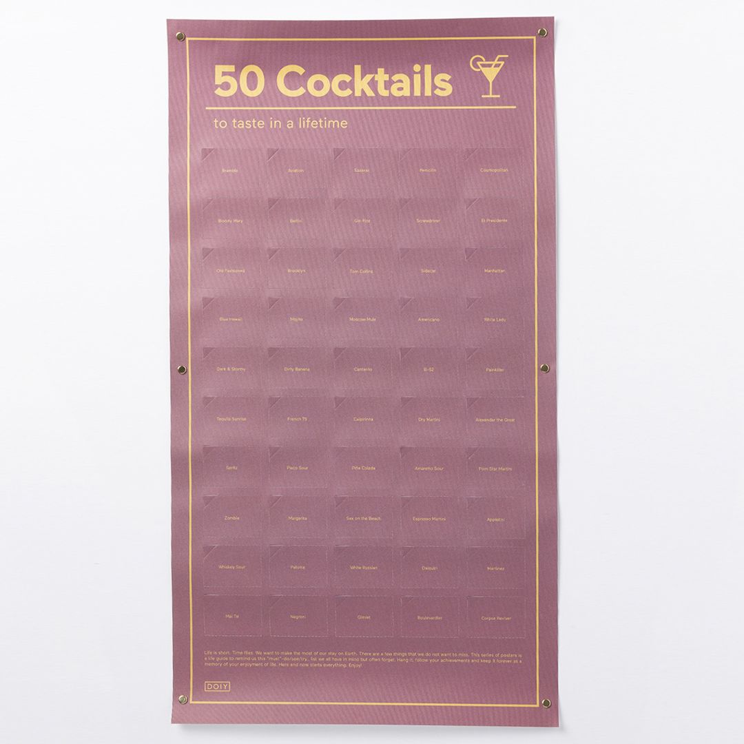 Плакат 50 коктейлей, которые нужно попробовать в жизни