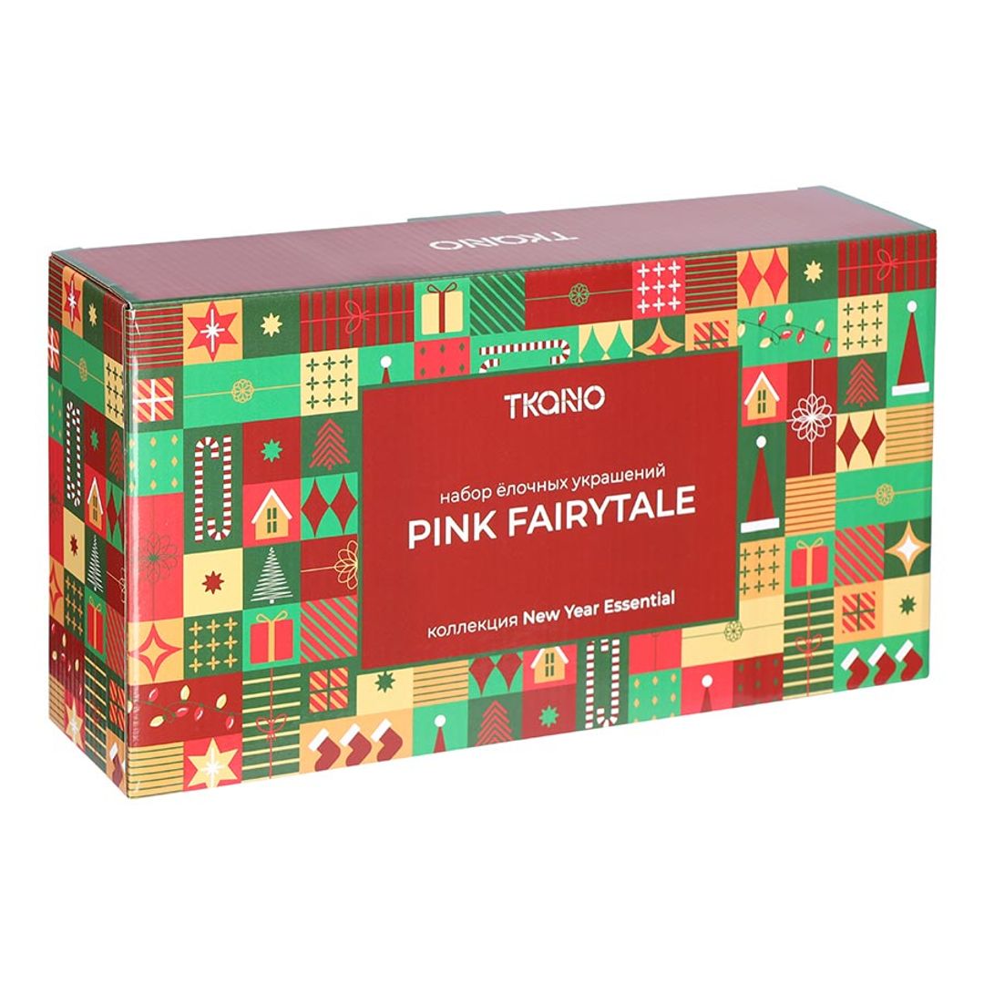 Набор ёлочных украшений Pink fairytale из коллекции New Year Essential, 4 шт.