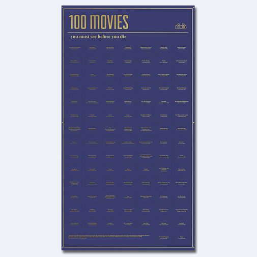 Плакат 100 фильмов которые нужно посмотреть Плакат 100 фильмов которые нужно посмотреть