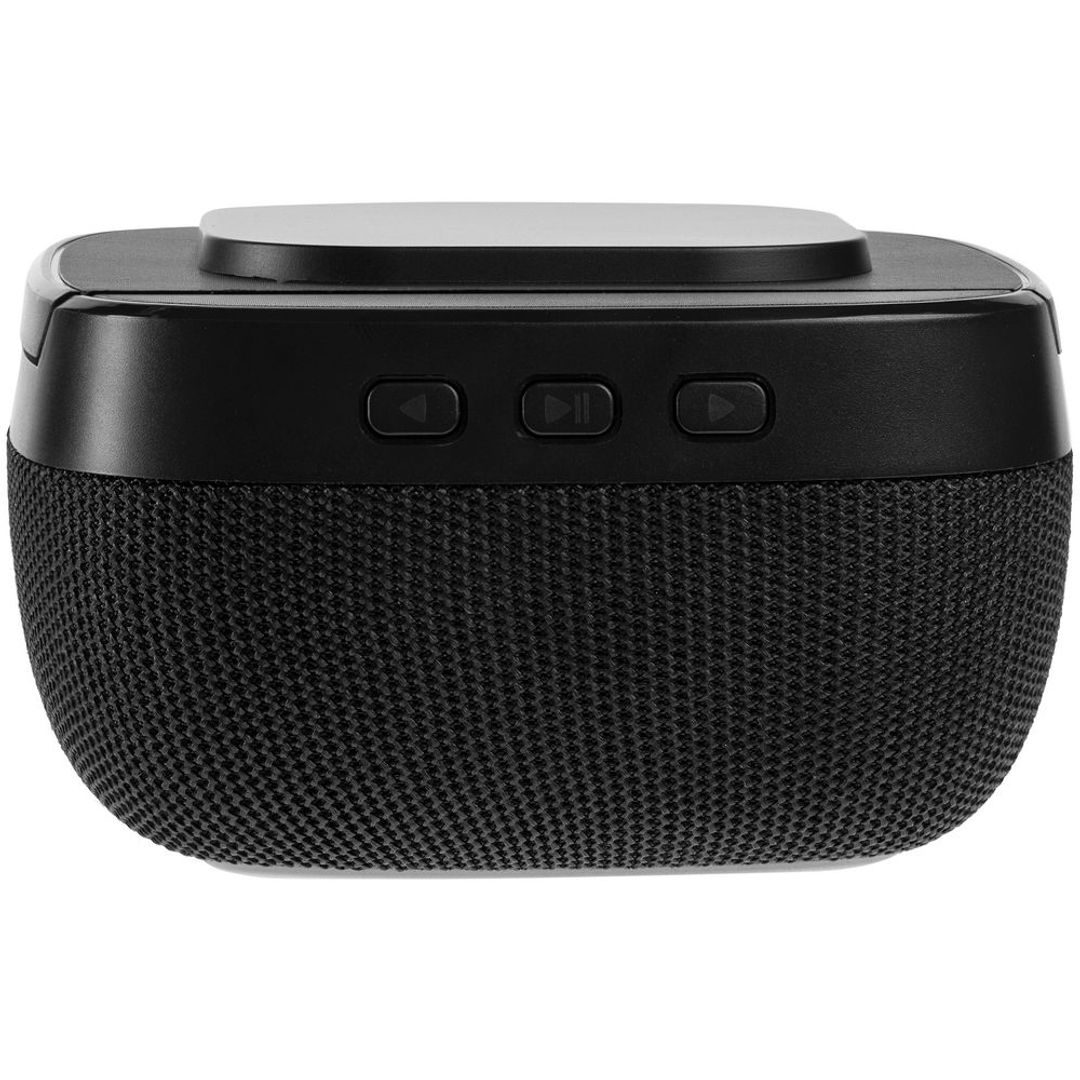 Колонка c беспроводной зарядкой Esca и подсветкой лого (Черная)