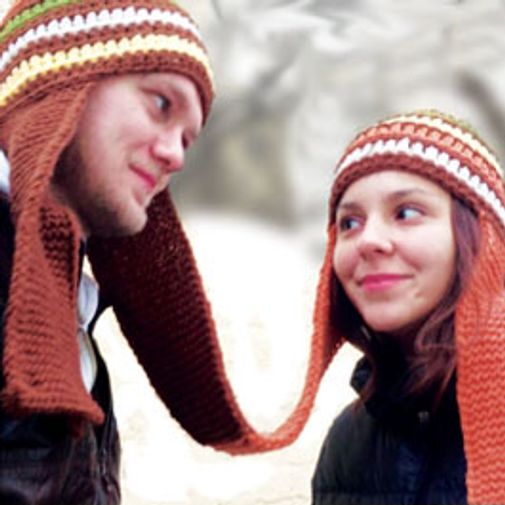 Шапка для двоих (Оранжево-серый) Шапка для двоих (Оранжево-серый)