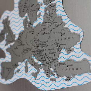 Магнитная Скретч-карта мира True Map Puzzle Silver Магнитная Скретч-карта мира True Map Puzzle Silver