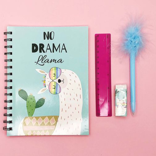 Канцелярский набор Лама Pink lama (Голубой)
