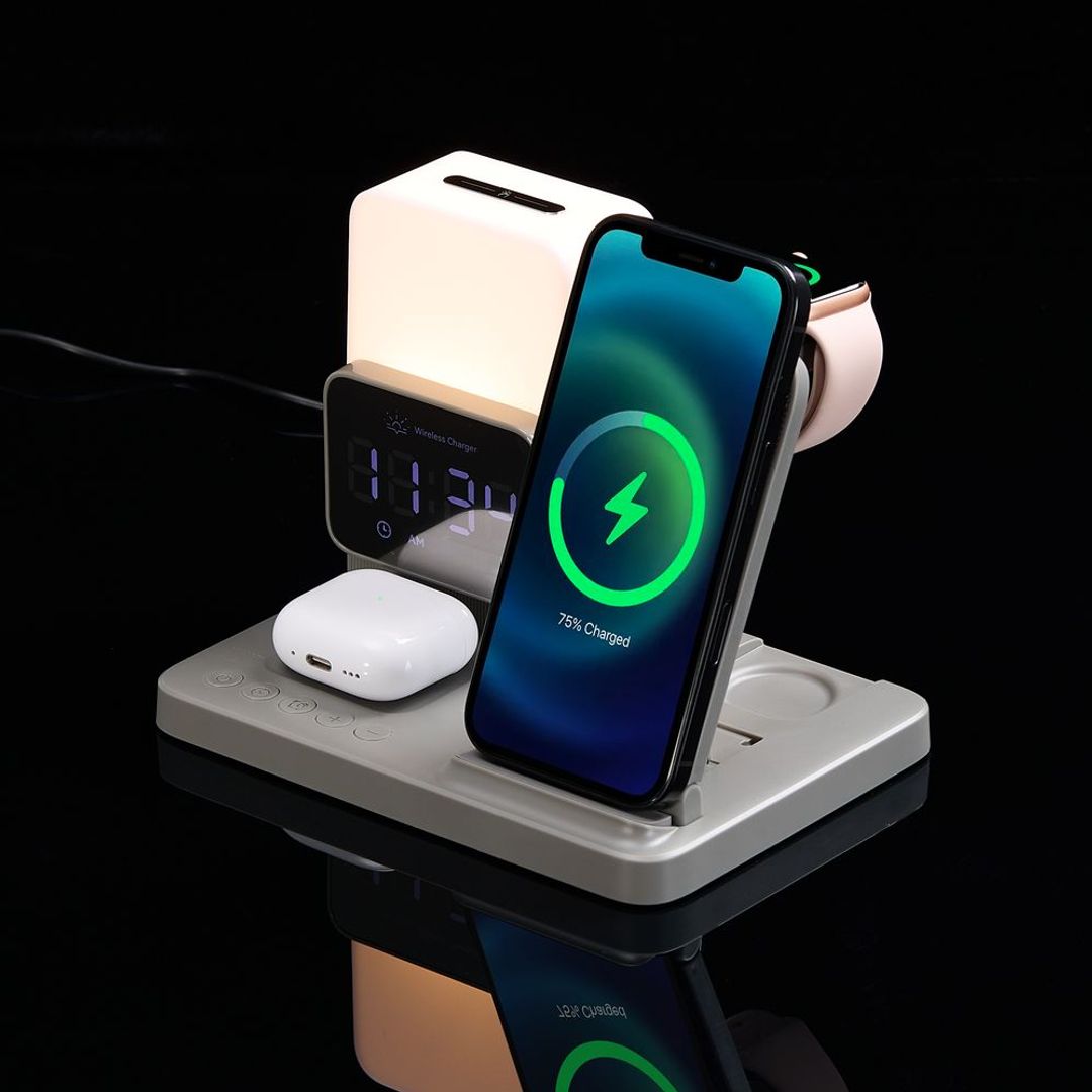 Зарядная станция с электронными часами и подсветкой Large Charge ver.3 (серый)