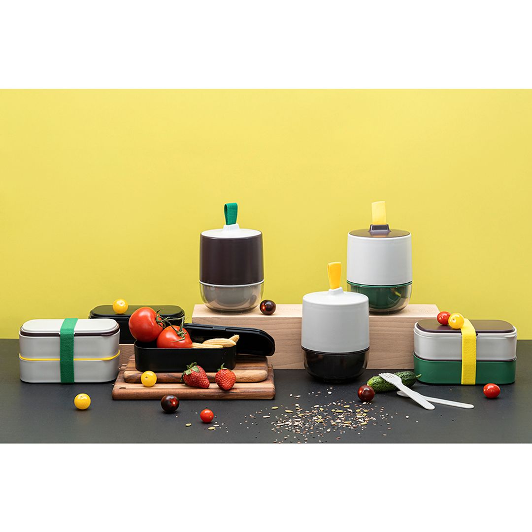 Ланч-бокс с приборами Food Time серый (1 л) Ланч-бокс с приборами Food Time серый (1 л)