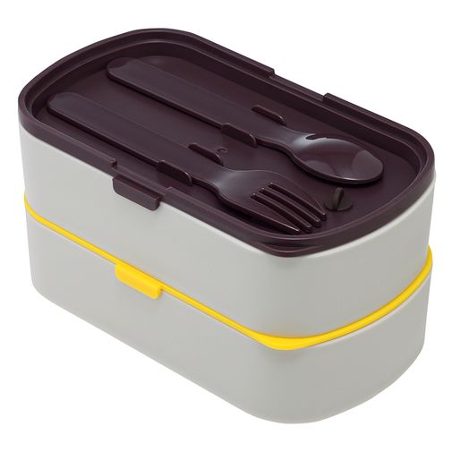 Ланч-бокс с приборами Food Time серый (1 л) Ланч-бокс с приборами Food Time серый (1 л)
