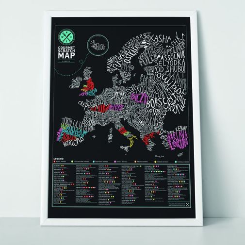 Скретч-карта Европы Гурман Gourmet Scratch Map