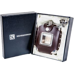 Фляжка в кожаном чехле Калашников