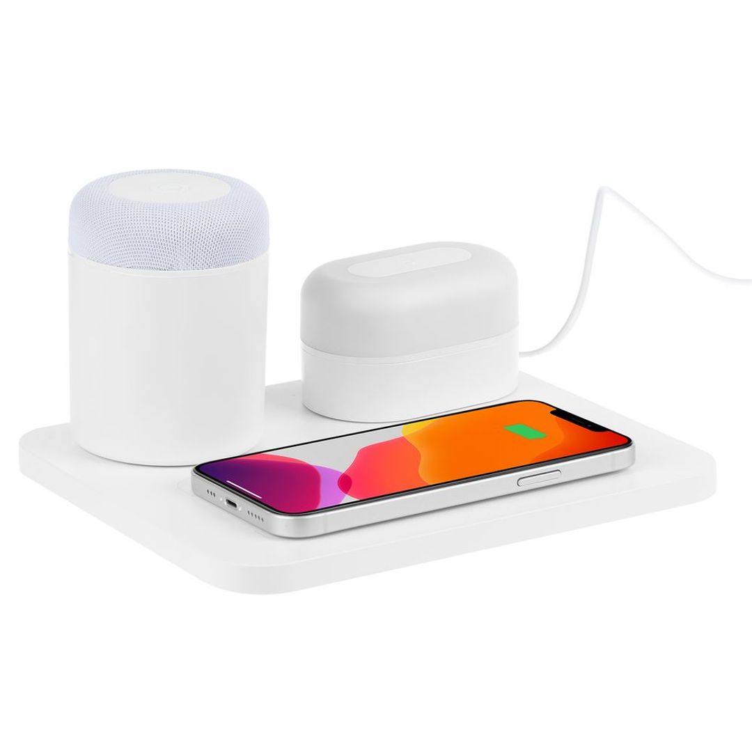 Станция беспроводной зарядки с колонкой и ночником Trilogy Станция беспроводной зарядки с колонкой и ночником Trilogy