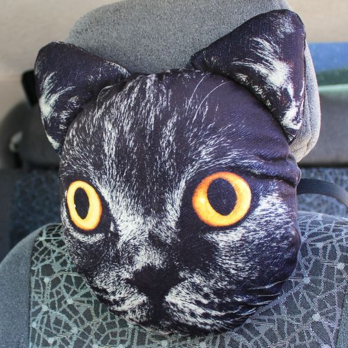 Подушка на подголовник Черный кот