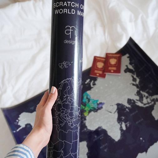 Скретч-карта мира Afi Design Blue (84х60 см, на английском) Скретч-карта мира Afi Design Blue (84х60 см, на английском)