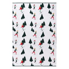 Плед из хлопка с новогодним рисунком Let's Ski из коллекции New Year Essential (130x180 см)