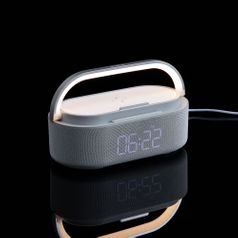 Колонка с часами и беспроводной зарядкой Veske ver.2 (серый)