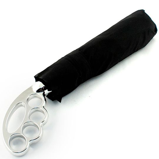 Зонт Кастет Fist Umbrella (Серебристая ручка) В чехле