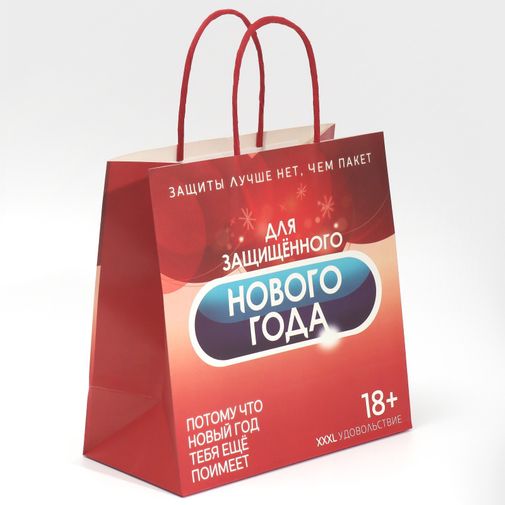 Подарочный пакет Защищенный Новый год (22 х 22 х 11 см) Подарочный пакет Защищенный Новый год (22 х 22 х 11 см)