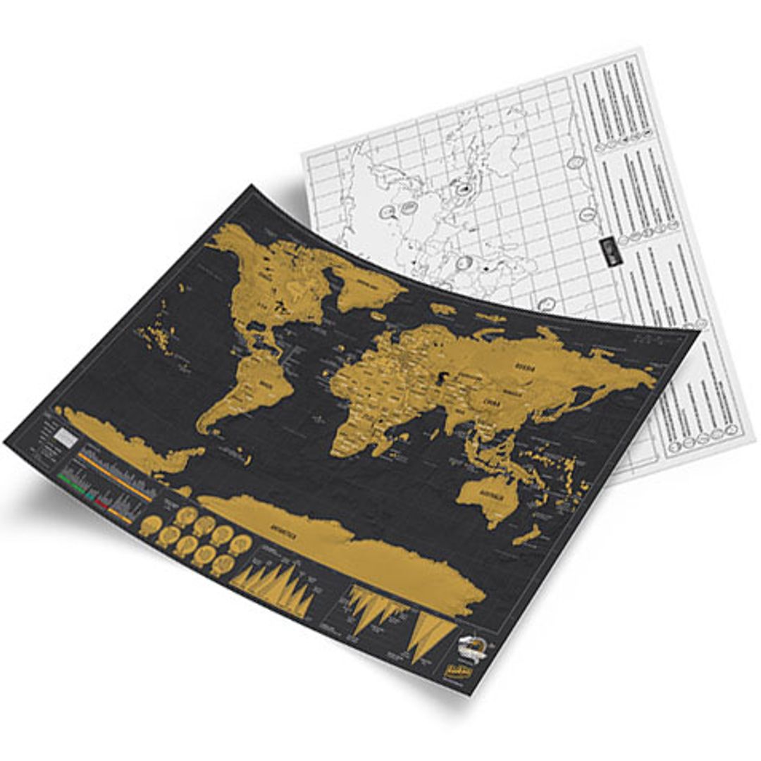 Карманная скретч-карта мира Deluxe edition (на английском)