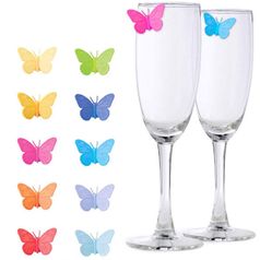 Маркеры для стаканов Бабочки Drink Wings (10 шт)