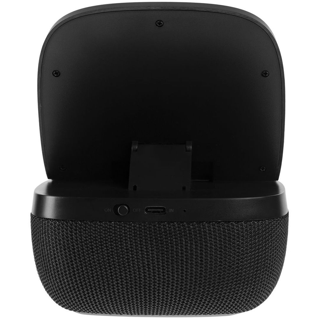 Колонка c беспроводной зарядкой Esca и подсветкой лого (Черная)