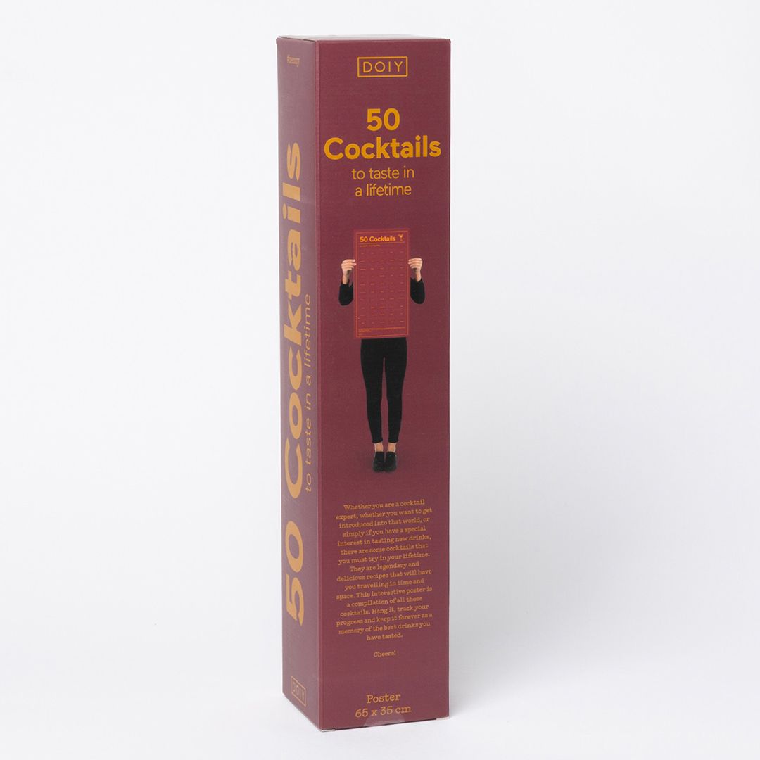 Плакат 50 коктейлей, которые нужно попробовать в жизни