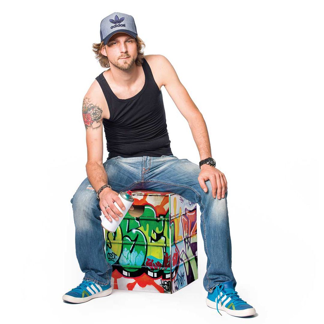 Складной картонный табурет Graffiti