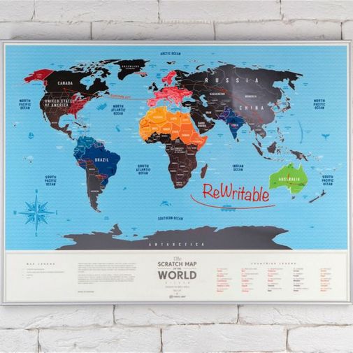 Скретч-карта мира Silver (на английском)