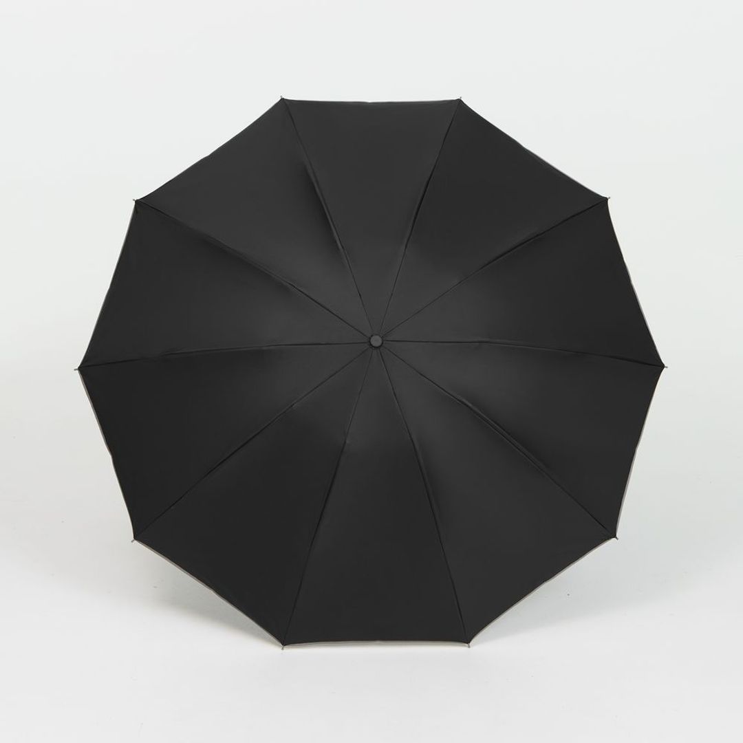 Зонт обратного сложения с ручкой-карабином Foldberry (черный)