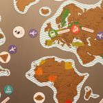 Магнитная Скретч-карта мира True Map Puzzle Gold