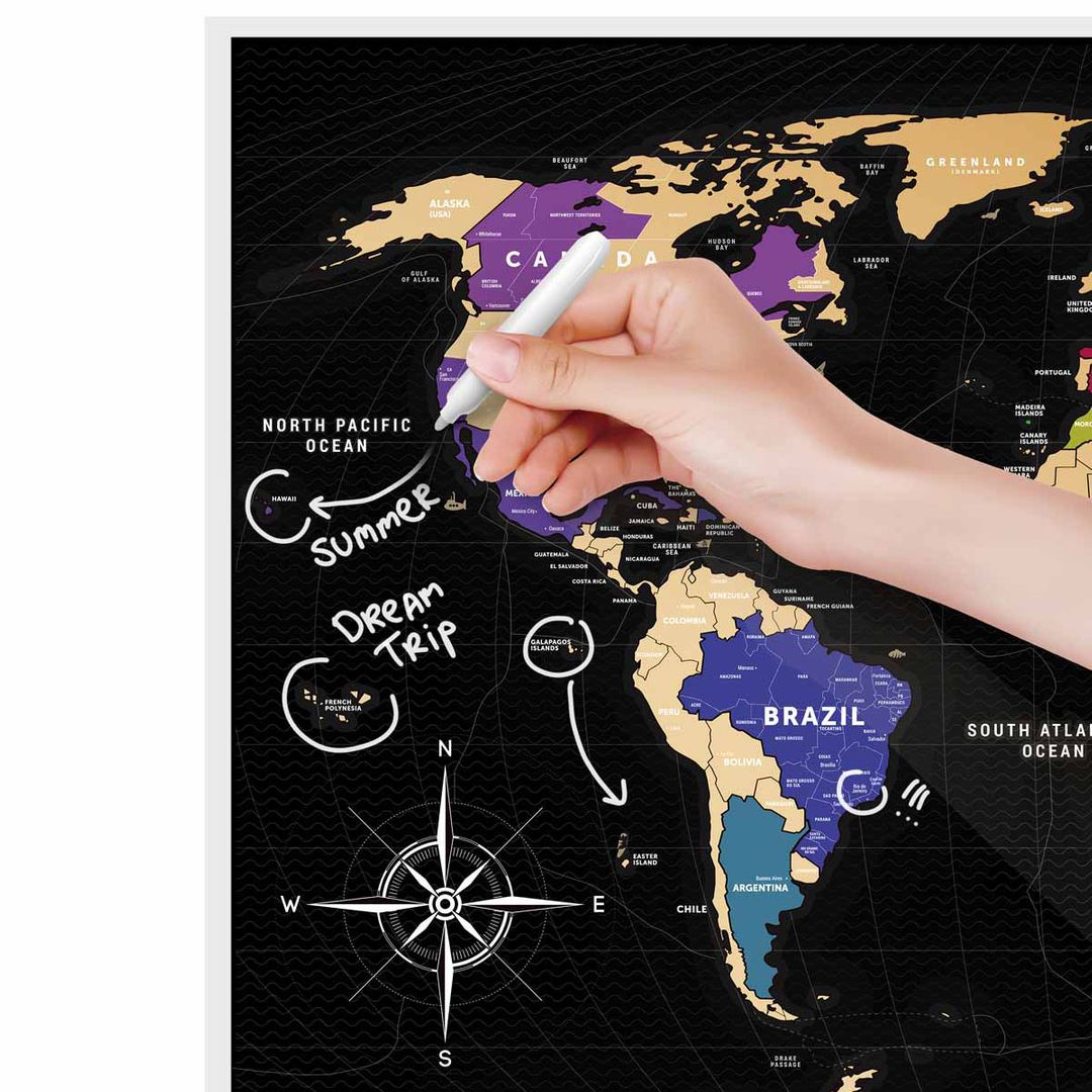 Скретч-карта мира Travel Map Black World (на английском)