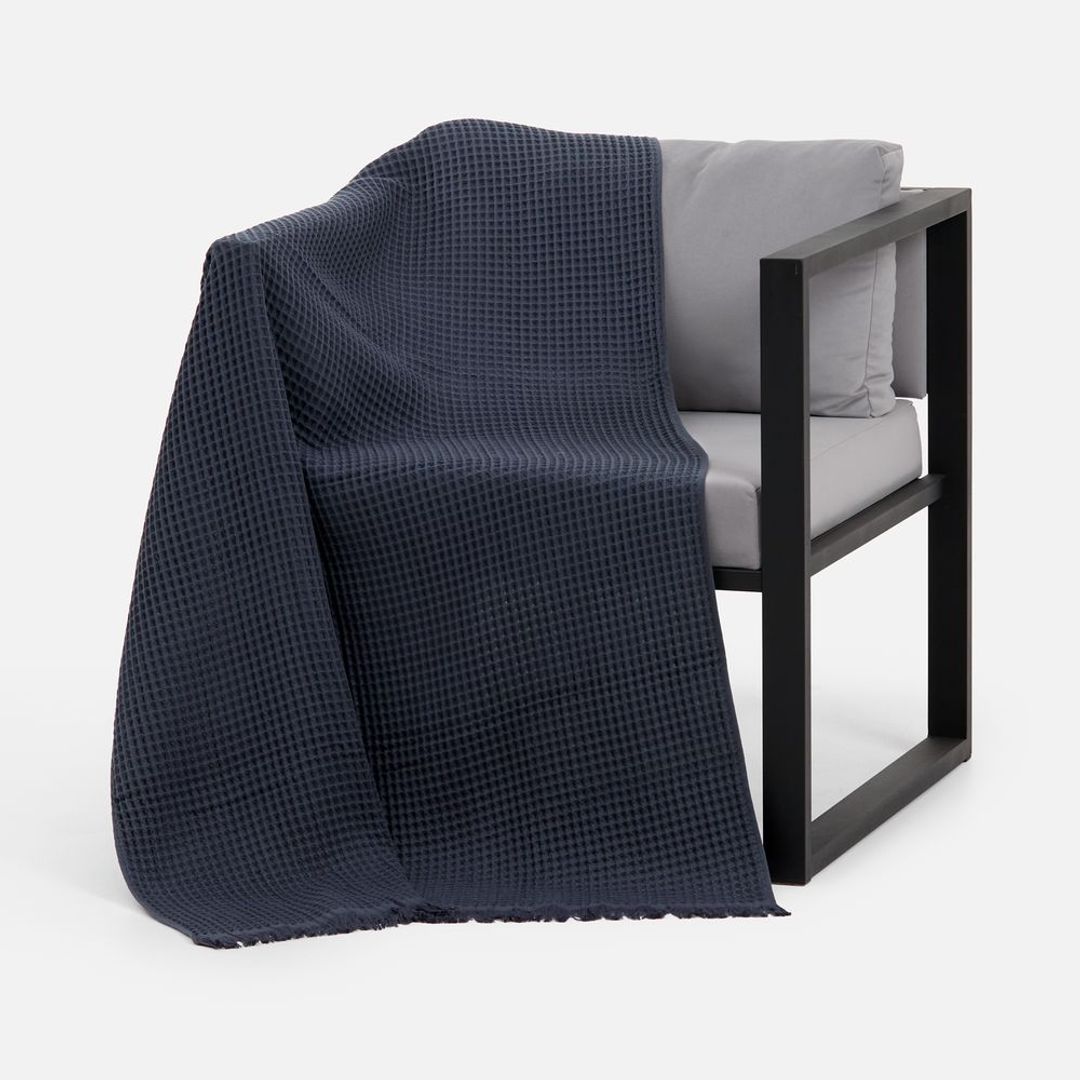 Плед вафельный Elenglect (темно-серый)