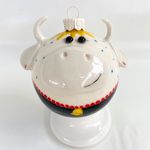 Фарфоровый елочный шар Коровка Маруся (ручная роспись)