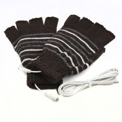 Перчатки с подогревом от USB Коричневые
