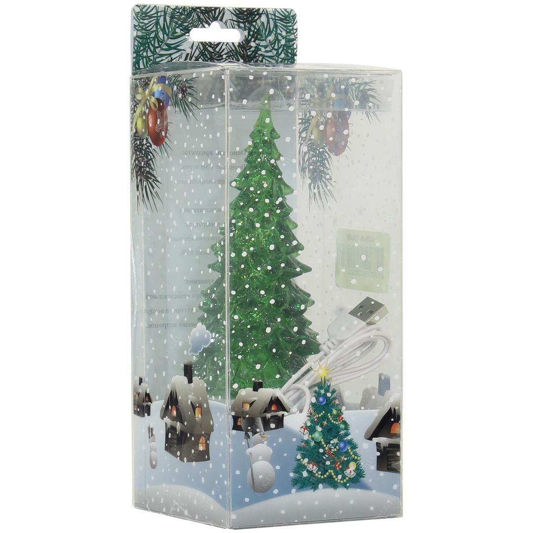 Светящаяся ледяная новогодняя елочка с музыкой