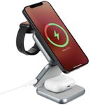 Складная станция беспроводной зарядки Terza (серебристый) Складная станция беспроводной зарядки Terza (серебристый)