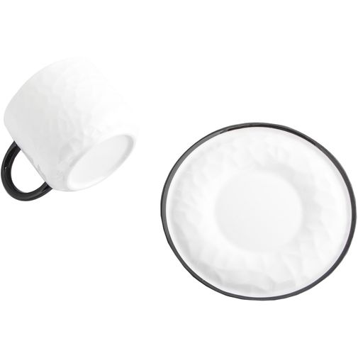 Кружка с блюдцем Котик на дне