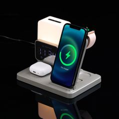 Зарядная станция с электронными часами и подсветкой Large Charge ver.3 (серый)