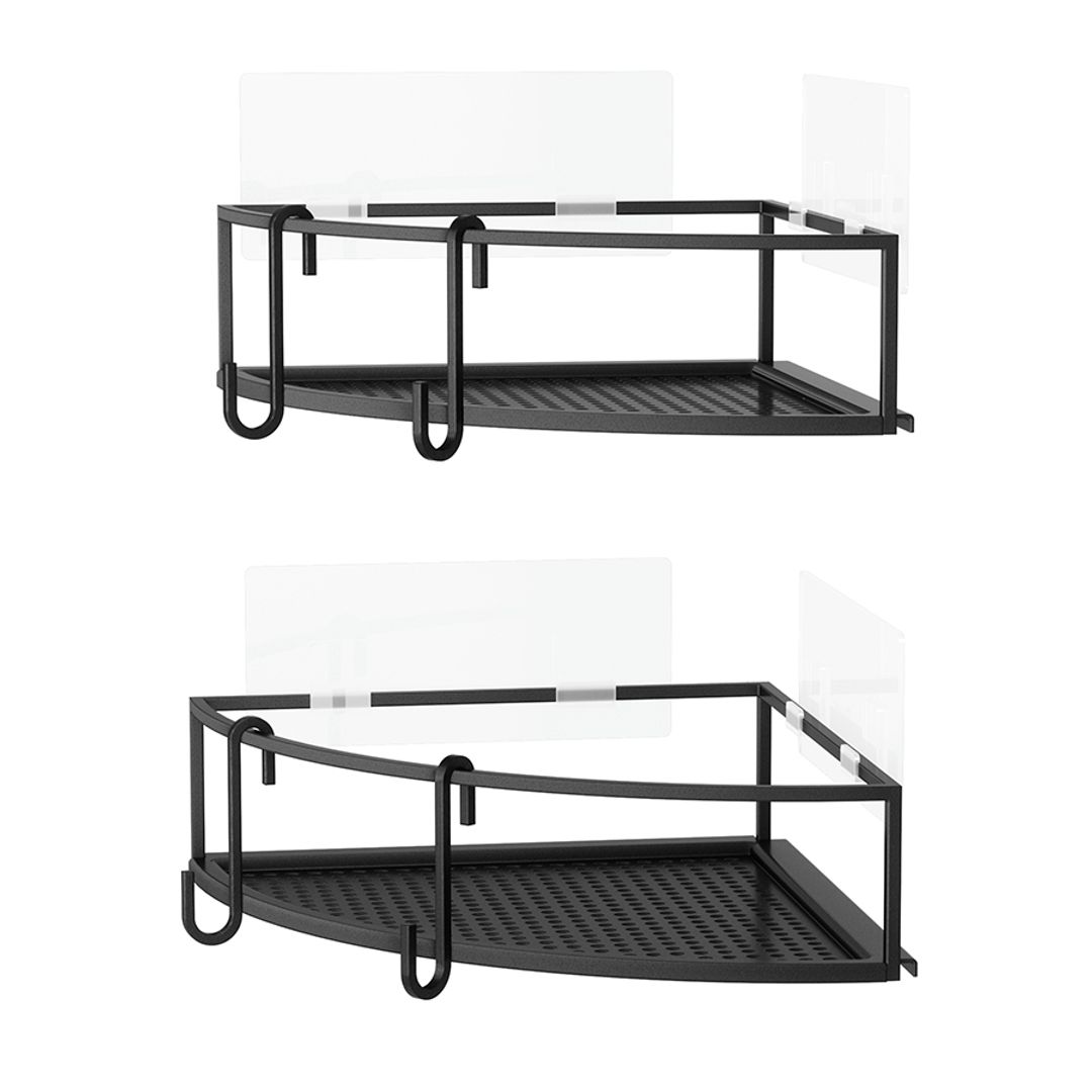 Набор из 2-х угловых полок для ванной Cubiko (Черные) Набор из 2-х угловых полок для ванной Cubiko (Черные)