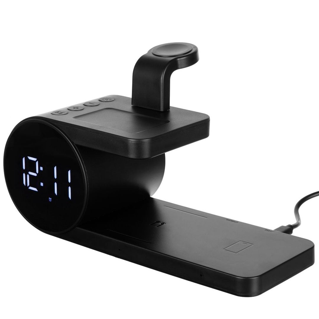 Станция беспроводной зарядки с часами fullStack (Черная) Станция беспроводной зарядки с часами fullStack (Черная)