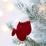 Подвеска на елку Вьюжка (варежки, красный)