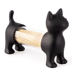 Емкость для соли, перца или зубочисток Cat (Черный) (Черный)