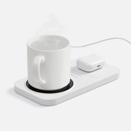Беспроводное зарядное устройство с подогревом кружки Hot Task (Белая)